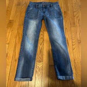 GAP Boyfriend Coupe Rolled Cuff Womens Ankle Denim Jeans Size 4 27 Measure 29x27